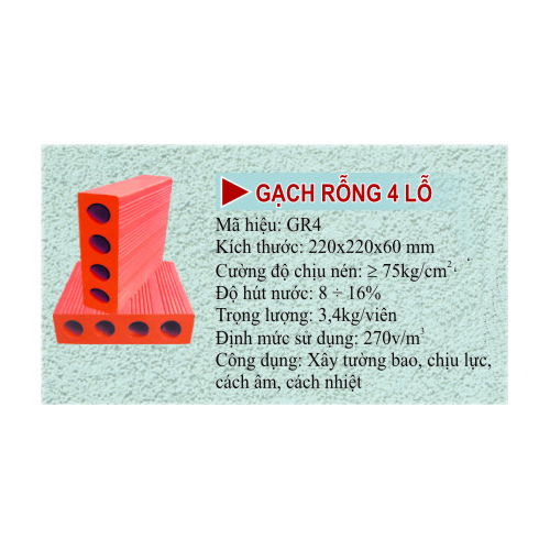 Gạch rỗng 4 lỗ